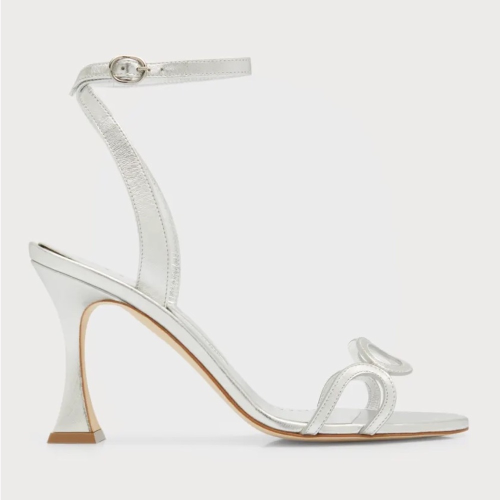 Manolo Blahnik Elegant Silver Strappy Heels